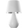 Lampa stołowa szklana z abażurem Lacrima biała TK Lighting do sypialni.