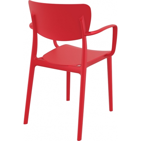 Stylowe Krzesło z podłokietnikami Lisa Czerwone Siesta do restauracji i kawiarni.