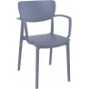 Lisa dark grey chair with armrests Siesta