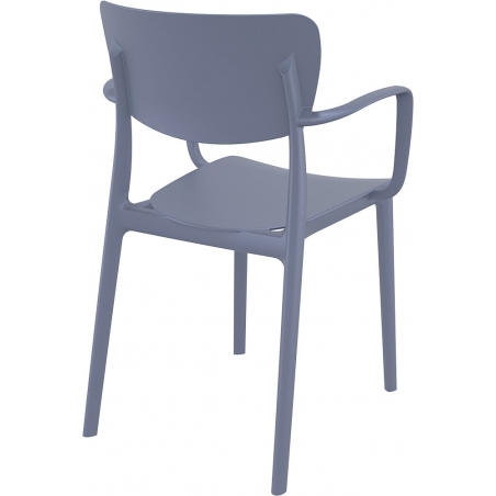 Lisa dark grey chair with armrests Siesta