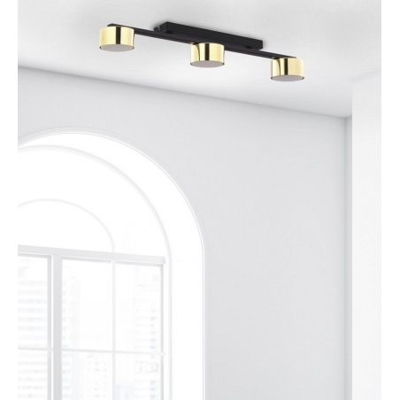 Dallas LED black&gold glamour ceiling lamp with 3 lights TK Lighting