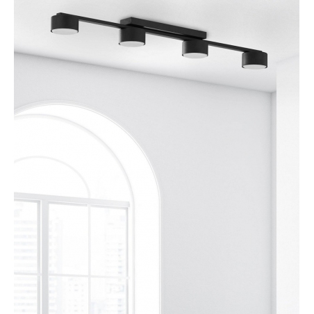 Dallas LED black modern ceiling lamp with 4 lights TK Lighting