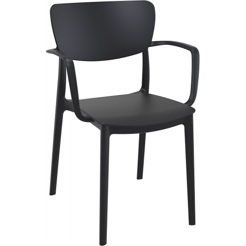 Lisa black chair with armrests Siesta
