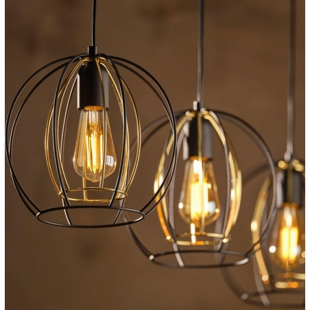 Jaula black&gold wire balls pendant lamp with 3 lights TK Lighting
