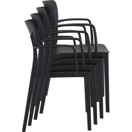Stylowe Krzesło z podłokietnikami Lisa Czarne Siesta do restauracji i kawiarni.