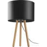 Tokyo beech&black tripod table lamp with shade TK Lighting