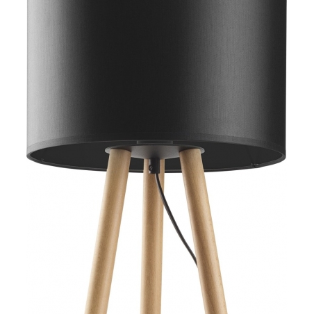 Stylowa Lampa stołowa trójnóg z abażurem Tokyo buk/czarny TK Lighting na komodę i szafkę nocną