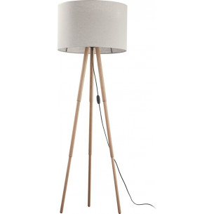 Tokyo beech&flax tripod floor lamp with shade TK Lighting