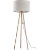 Stylowa Lampa podłogowa trójnóg z abażurem Tokyo buk/len TK Lighting do salonu i czytania