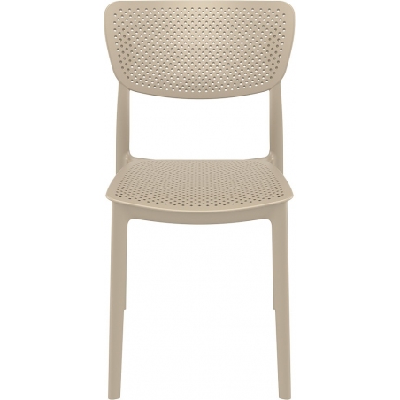 Stylowe Krzesło ażurowe z tworzywa Lucy Beżowe Siesta do restauracji i kawiarni.