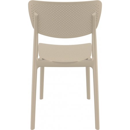 Stylowe Krzesło ażurowe z tworzywa Lucy Beżowe Siesta do restauracji i kawiarni.