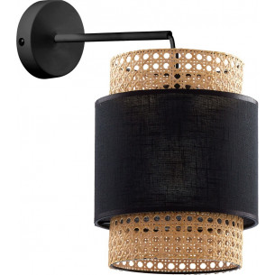 Boho black rattan pendant wall lamp TK Lighting