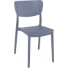 Lucy dark grey plastic openwork chair Siesta