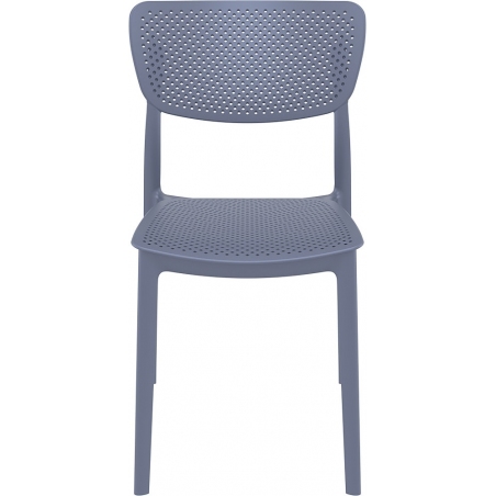Stylowe Krzesło ażurowe z tworzywa Lucy Ciemno szare Siesta do restauracji i kawiarni.