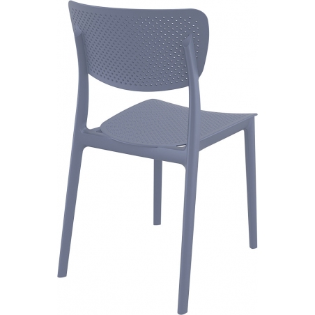 Lucy dark grey plastic openwork chair Siesta