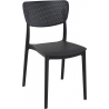 Stylowe Krzesło ażurowe z tworzywa Lucy Czarne Siesta do restauracji i kawiarni.