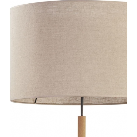 Stylowa Lampa podłogowa drewniana z dużym abażurem Deva naturalna TK Lighting do salonu i sypialni