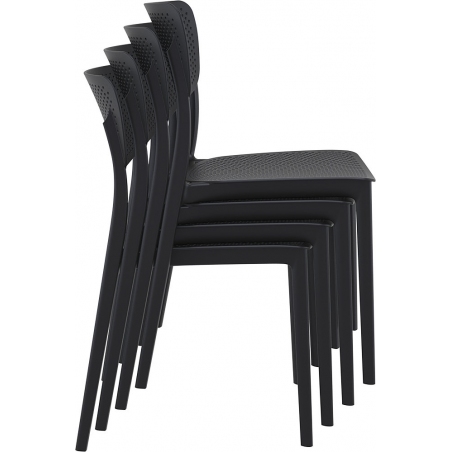 Lucy black plastic openwork chair Siesta