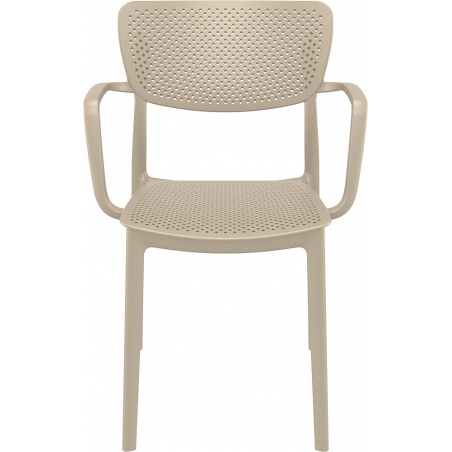 Loft beige openwork chair with armrests Siesta