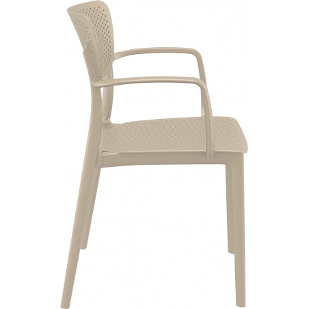 Loft beige openwork chair with armrests Siesta