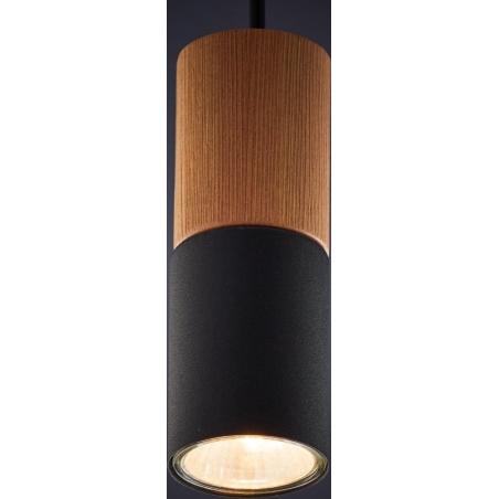 Elit 5 black tube pendant lamp with wood TK Lighting