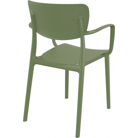 Loft olive openwork chair with armrests Siesta