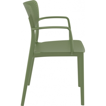 Loft olive openwork chair with armrests Siesta