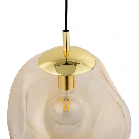 Designerska Lampa wisząca szklana kula Sol Amber Bursztynowa TK Lighting do salonu i sypialni.