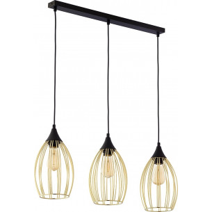 Designerska Złota Lampa sufitowa Liza Gold TK Lighting nad stół.