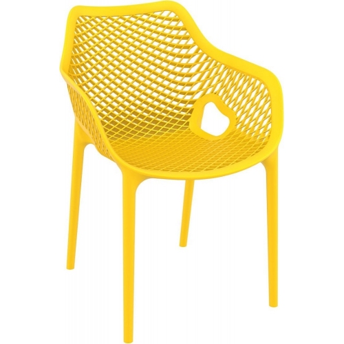 Air XL yellow openwork chair with armrests Siesta