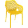 Stylowe Krzesło ażurowe z podłokietnikami Air XL Żółte Siesta do restauracji i kawiarni.