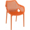 Stylowe Krzesło ażurowe z podłokietnikami Air XL Pomarańczowe Siesta do restauracji i kawiarni.