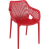 Stylowe Krzesło ażurowe z podłokietnikami Air XL Czerwone Siesta do restauracji i kawiarni.