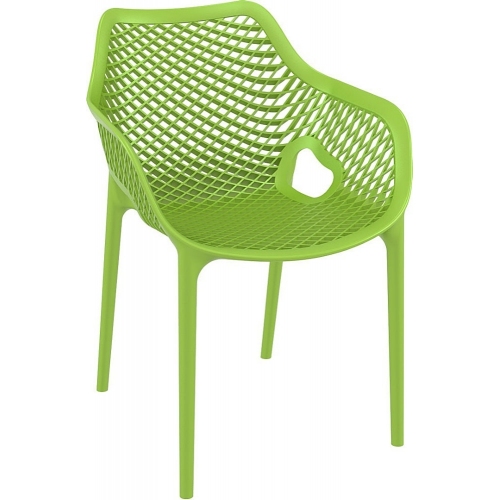 Stylowe Krzesło ażurowe z podłokietnikami Air XL Zielone Siesta do restauracji i kawiarni.