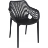 Stylowe Krzesło ażurowe z podłokietnikami Air XL Czarne Siesta do restauracji i kawiarni.