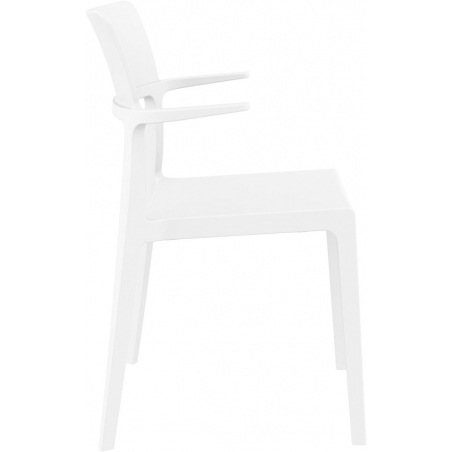 Designerskie Krzesło plastikowe z podłokietnikami Plus Białe Siesta do kuchni i jadalni.