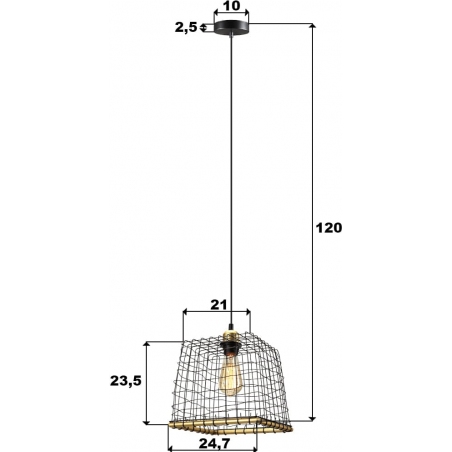 Basket 25 black wire cage pendant lamp Auhilon