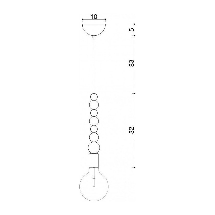 Loft Sfarer white&carbon "bulb" wooden pendant lamp Kolorowe kable