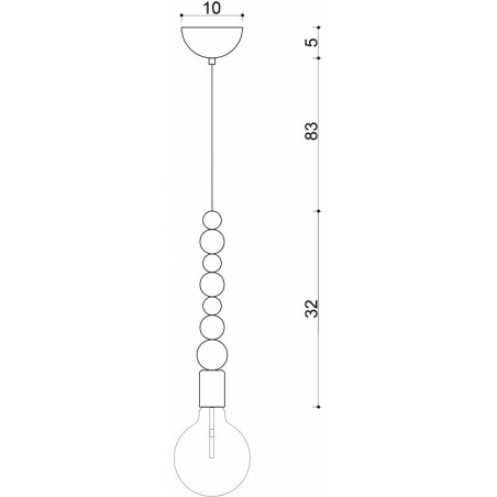 Loft Sfarer white&carbon "bulb" wooden pendant lamp Kolorowe kable