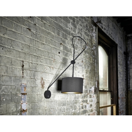 Viper black wall lamp with arm Nowodvorski