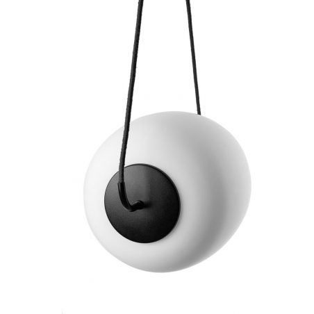 Lampa wisząca szklana designerska Epli II biało-czarna Ummo