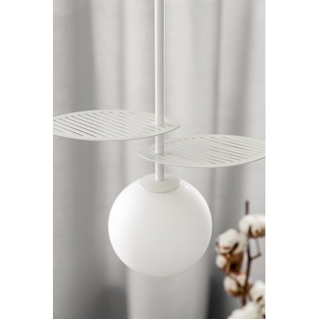 Lampa wisząca szklana kula dekoracyjna Fyllo 15 biała Ummo