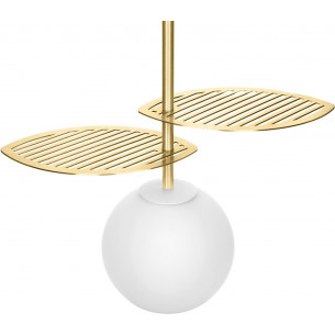 Lampa wisząca szklana kula dekoracyjna Fyllo 15 biało-mosiężna Ummo 2