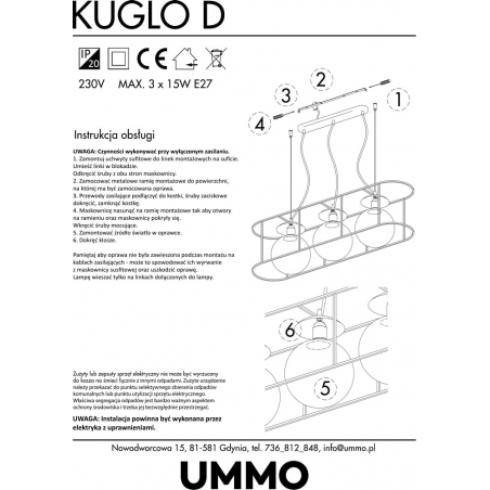 Kuglo 91 white&black loft glass balls pendant lamp Ummo