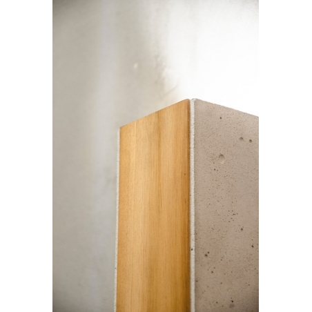 Industrialny Kinkiet betonowy z drewnem Orto Teak Drewno tekowe LoftLight do sypialni i salonu.