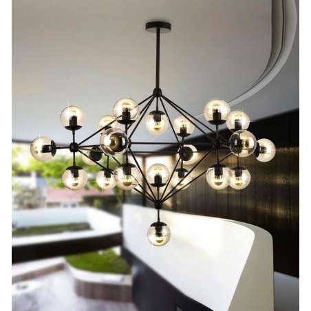 Stylowa Lampa sufitowa szklana Astrifero 21 Bursztynowa Step Into Design do salonu i kuchni.