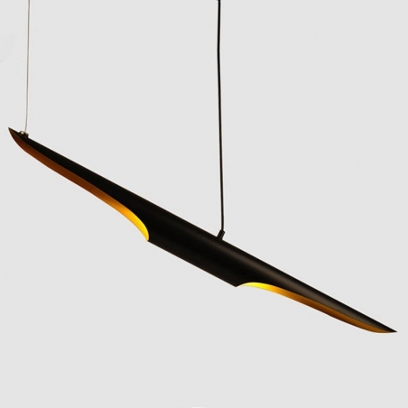 Black Tube 100 linear pendant lamp black Step Into Design