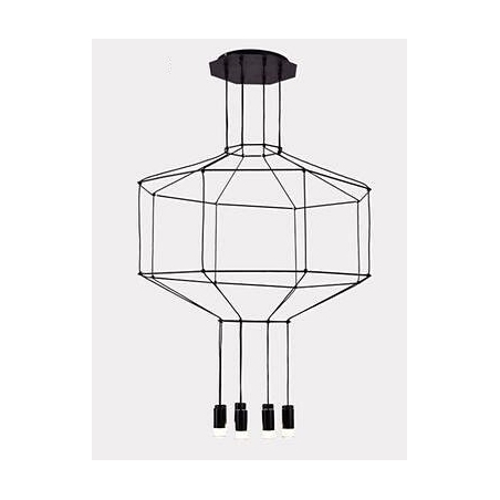 Lampa wisząca druciana Linea VII Czarna Step Into Design