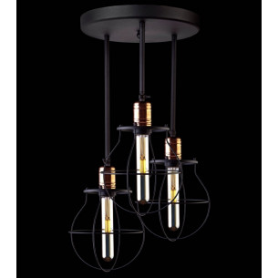 Stylowa Lampa sufitowa druciana Manufacture III Czarna do salonu i sypialni. 2