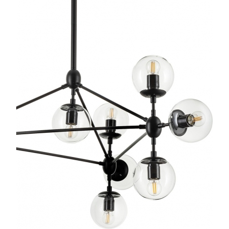Stylowa Lampa designerska szklane kule Astrifero X przezroczysto-czarna Step Into Design 2 do salonu i kuchni